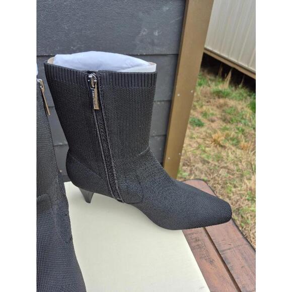 Anne Klein Iga Boots Womens US 9 M Black Faux Suede Kitten Heel Dress Bootie NEW - Picture 5 of 8